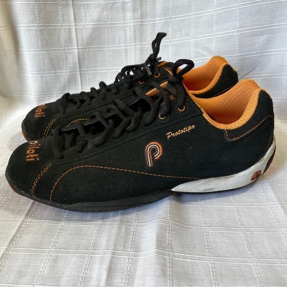 Piloti Prototipo Black and Orange Suede Driving Shoes Men's 6.5 Racecar Quality - Picture 3 of 13